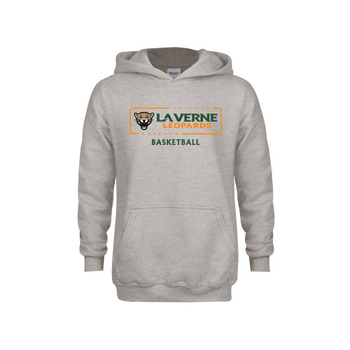  Youth Grey Fleece Hood - La Verne Leopards Basketball