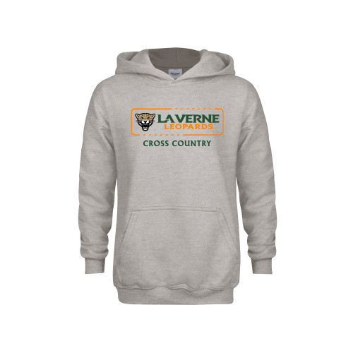  Youth Grey Fleece Hood - La Verne Leopards Cross Country