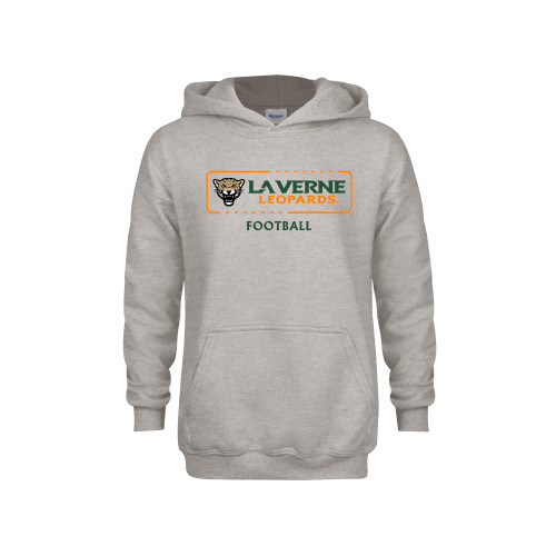  Youth Grey Fleece Hood - La Verne Leopards Football