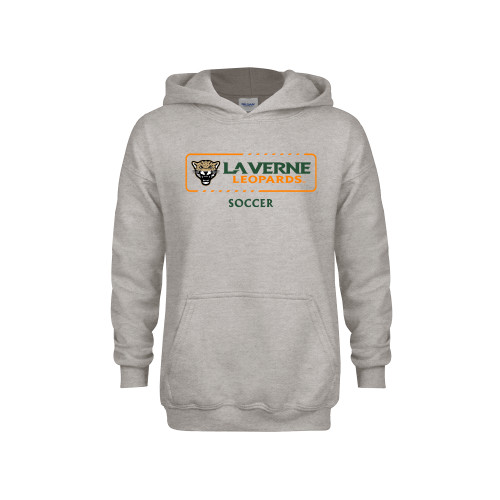  Youth Grey Fleece Hood - La Verne Leopards Soccer