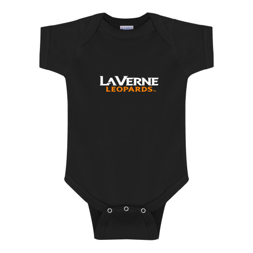  Black Infant Onesie - University of La Verne  Leopards Wordmark Flat