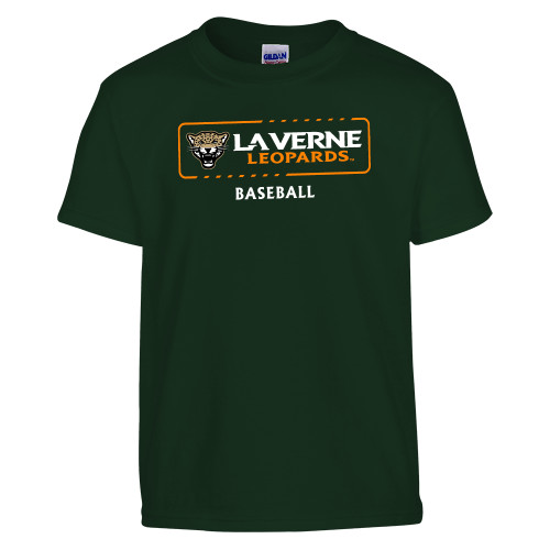  Youth Dark Green T Shirt - La Verne Leopards Baseball