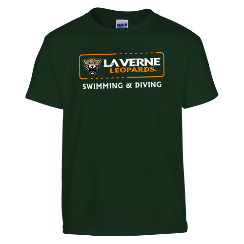  Youth Dark Green T Shirt - La Verne Leopards Swimming and Diving