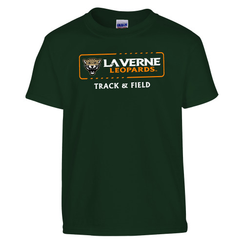  Youth Dark Green T Shirt - La Verne Leopards Track and Field