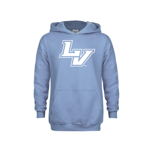  Youth Light Blue Fleece Hoodie - University of La Verne  LV Mark