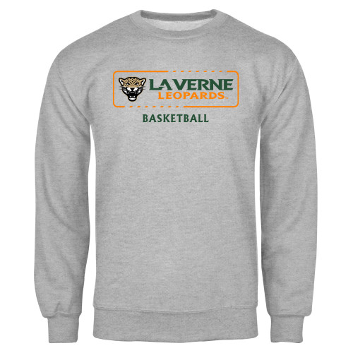  Grey Fleece Crew - La Verne Leopards Basketball