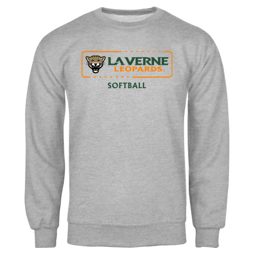  Grey Fleece Crew - La Verne Leopards Softball