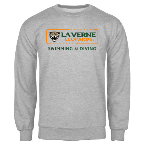  Grey Fleece Crew - La Verne Leopards Swimming and Diving