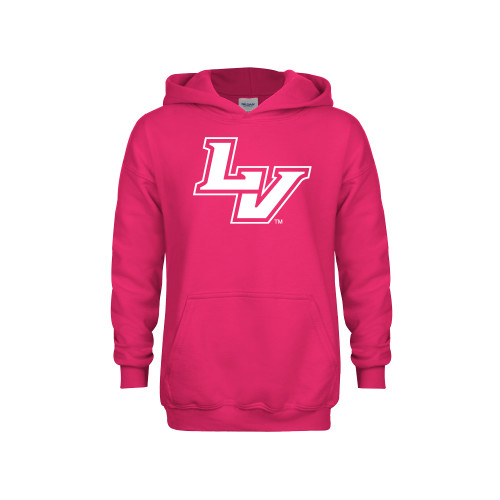  Youth Hot Pink Fleece Hoodie - University of La Verne  LV Mark