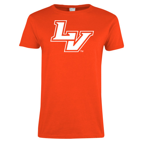  Womens Orange Short Sleeve Tee - University of La Verne  LV Mark
