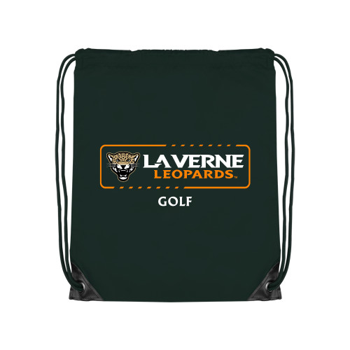 Dark Green Drawstring Backpack - La Verne Leopards Golf