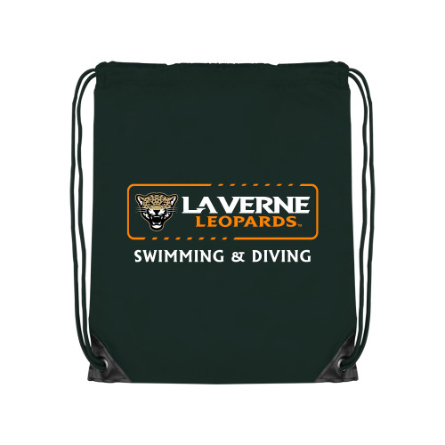  Dark Green Drawstring Backpack - La Verne Leopards Swimming and Diving