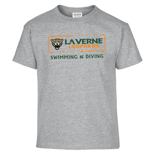  Youth Grey T Shirt - La Verne Leopards Swimming and Diving