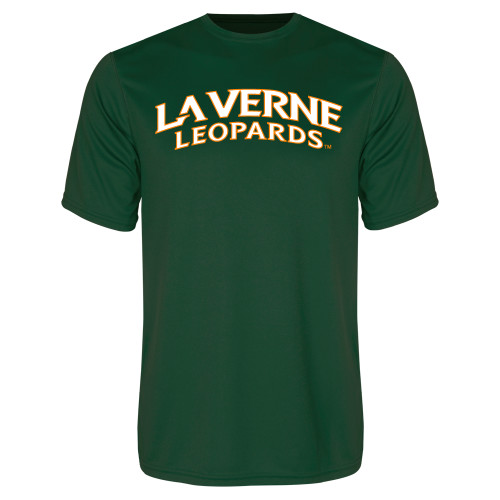  Dark Green Performance Tee - University of La Verne  Leopards Arched