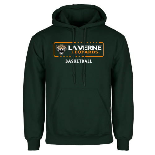  Dark Green Fleece Hood - La Verne Leopards Basketball