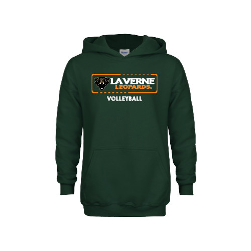  Youth Dark Green Fleece Hoodie - La Verne Leopards Volleyball
