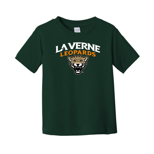  Toddler Dark Green T Shirt - University of La Verne  Leopards Arched with Mascot Stacked