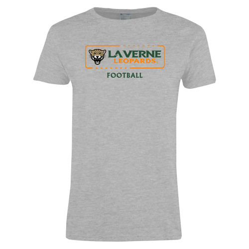  Womens Grey Short Sleeve Tee - La Verne Leopards Football