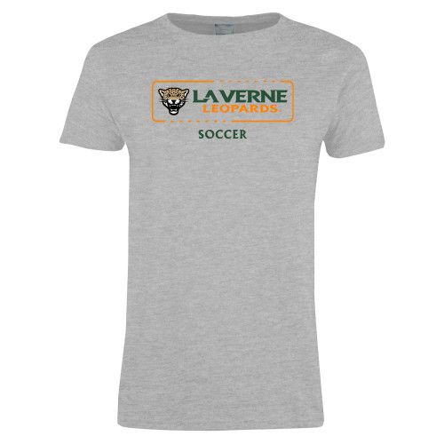  Womens Grey Short Sleeve Tee - La Verne Leopards Soccer