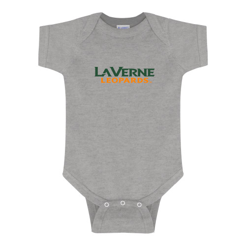  Grey Infant Onesie - University of La Verne  Leopards Wordmark Flat