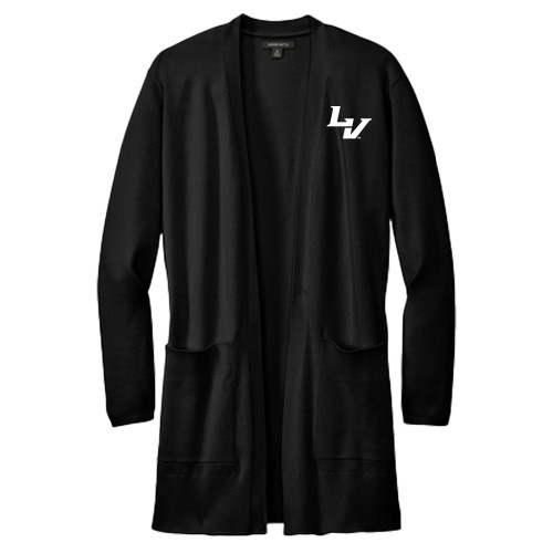  Mercer + Mettle Womens Black Open Front Cardigan Sweater - University of La Verne  LV Mark