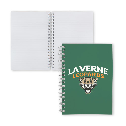  Clear 7 x 10 Spiral Journal Notebook - University of La Verne  Leopards Arched with Mascot Stacked