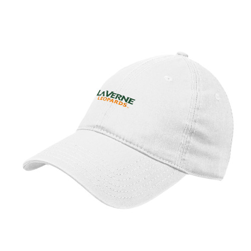  White Unstructured Adjustable Low Profile Hat - University of La Verne  Leopards Wordmark Flat