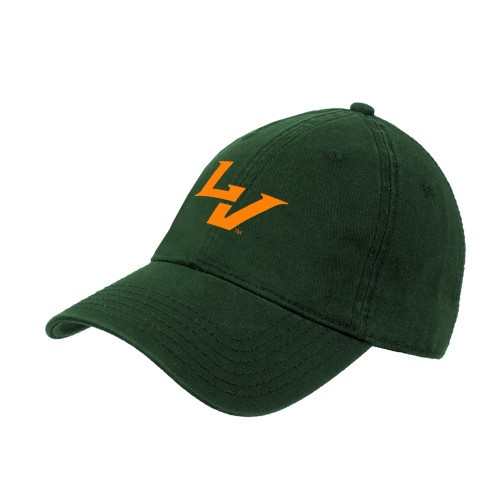  Dark Green Unstructured Adjustable Low Profile Hat - University of La Verne  LV Mark