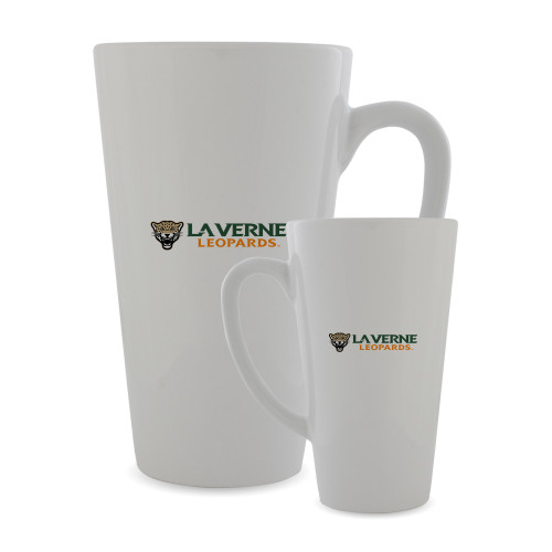  Full Color Latte Mug 17oz - University of La Verne Leopards with Mascot Flat