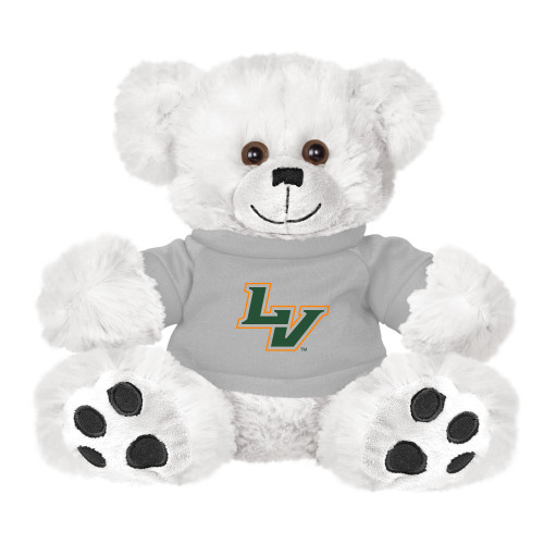  Plush Big Paw 8 1/2 inch White Bear w/Grey Shirt - University of La Verne  LV Mark