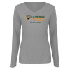 Thumbnail image for  Womens Grey Long Sleeve V Neck Tee 