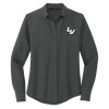 Thumbnail image for  Mercer + Mettle Womens Grey Crepe Long Sleeve Camp Blouse