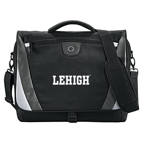  Black/Grey Slope Computer Messenger Bag - Flat Lehigh