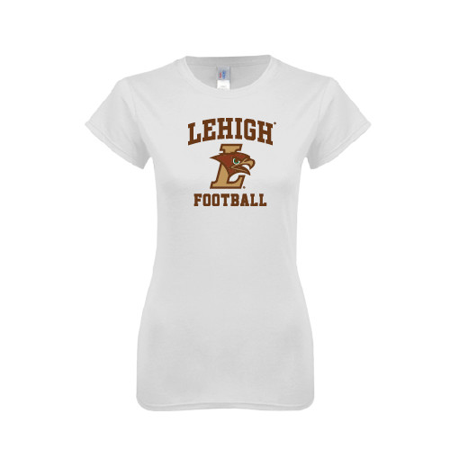  Next Level Womens White Boyfriend Tee - Football