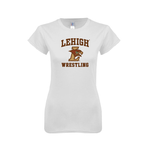  Next Level Womens White Boyfriend Tee - Wrestling