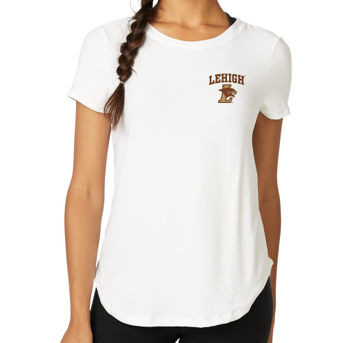  Beyond Yoga Womens Cloud White On The Down Low Short Sleeve Tee  - Official Logo