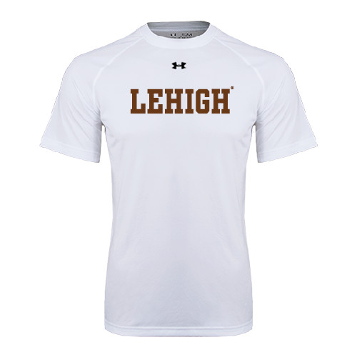  Under Armour White Tech Tee - Flat Lehigh