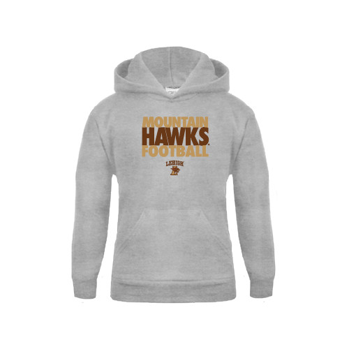  Youth Grey Fleece Hood - Mountain Hawks Football