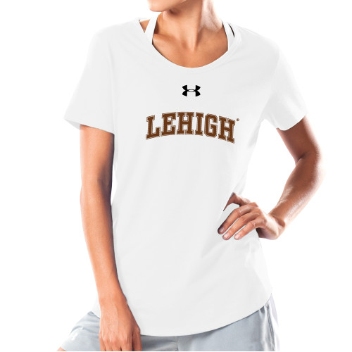  Under Armour Womens White Charged Cotton Tee - Arched Lehigh