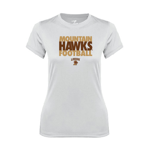  Womens White Performance Tee - Mountain Hawks Football