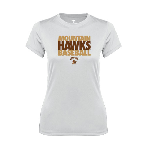  Womens White Performance Tee - Mountain Hawks Baseball