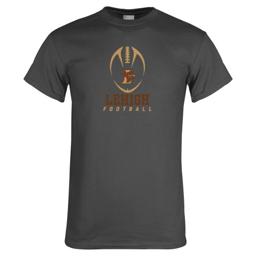  Charcoal T Shirt - Lehigh Football Stacked w/Ball