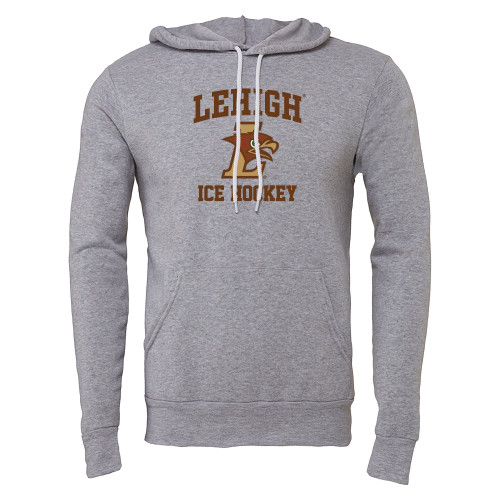  Bella + Canvas Heather Grey Fleece Hood - Ice Hockey