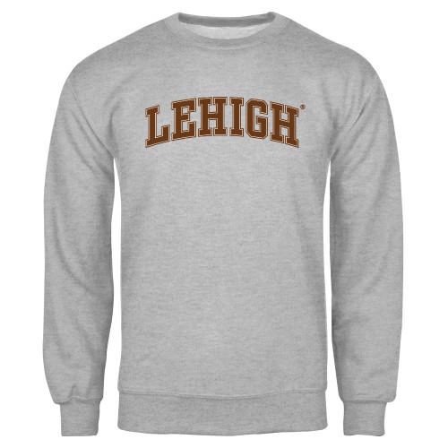  Grey Fleece Crew - Arched Lehigh