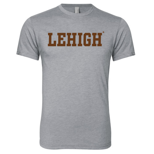  Next Level Heather Grey Triblend Tee - Flat Lehigh