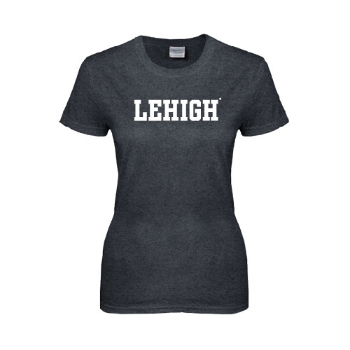  Womens Dark Heather Short Sleeve Tee - Flat Lehigh