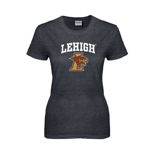  Womens Dark Heather Short Sleeve Tee - Official Logo Distressed