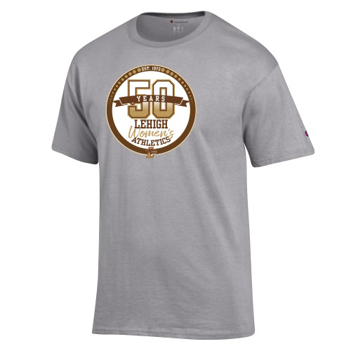  Champion Oxford Grey T Shirt - Lehigh Womens Athletics 50 Years