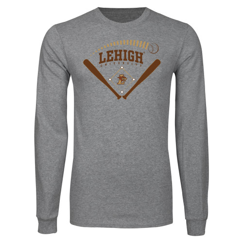  Grey Long Sleeve T Shirt - Lehigh University Baseball Field