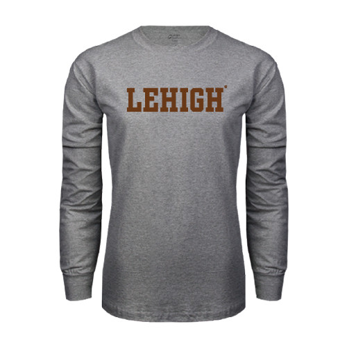  Grey Long Sleeve T Shirt - Flat Lehigh